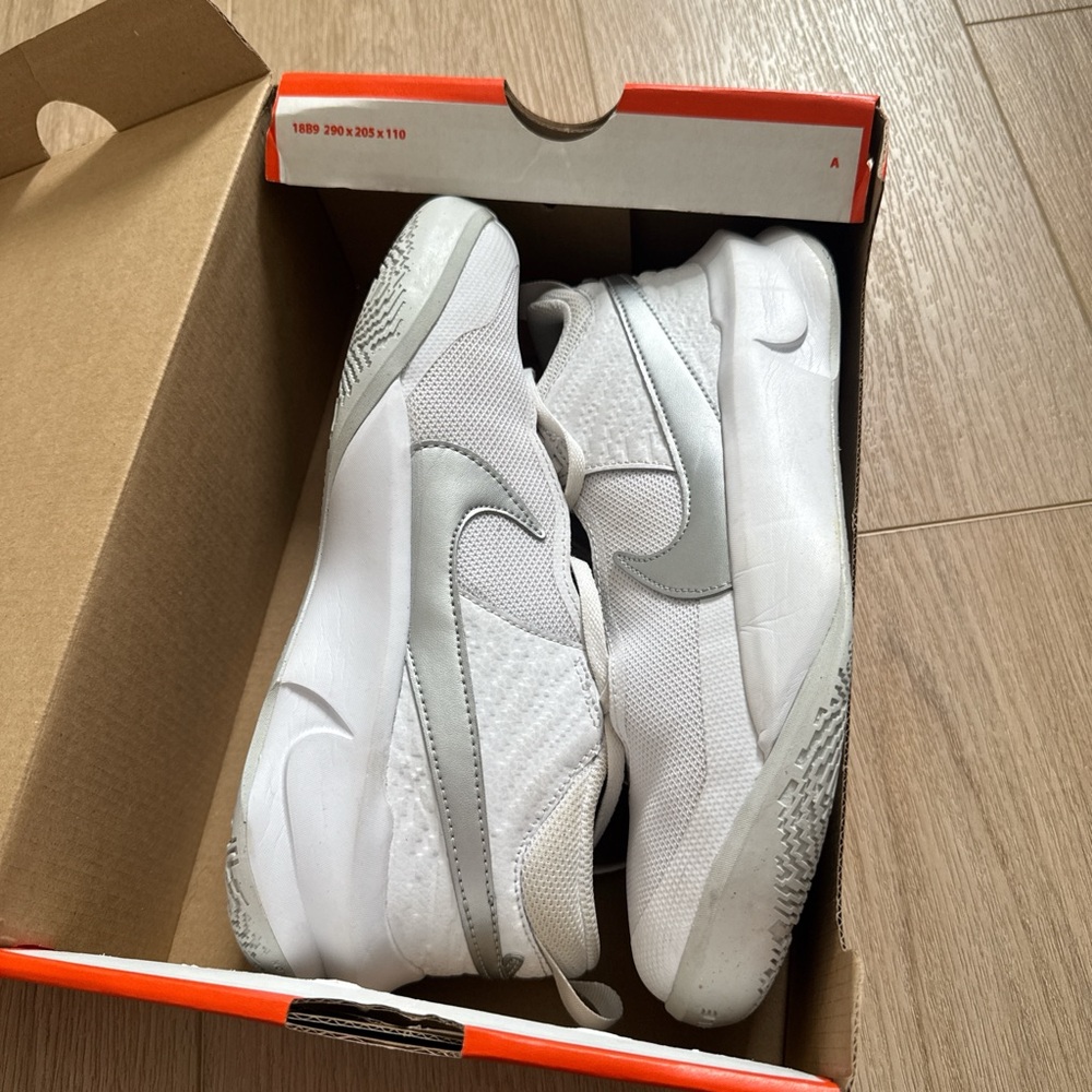 Nike White and Gray Youth Sneakers
